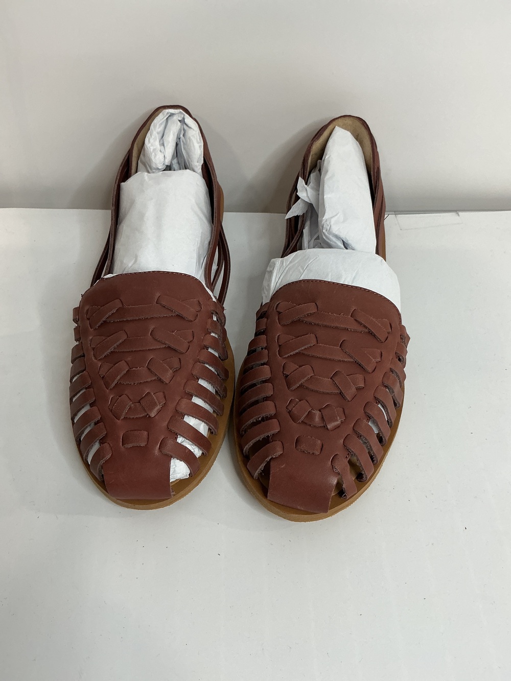 100% Leather Huarache Flat